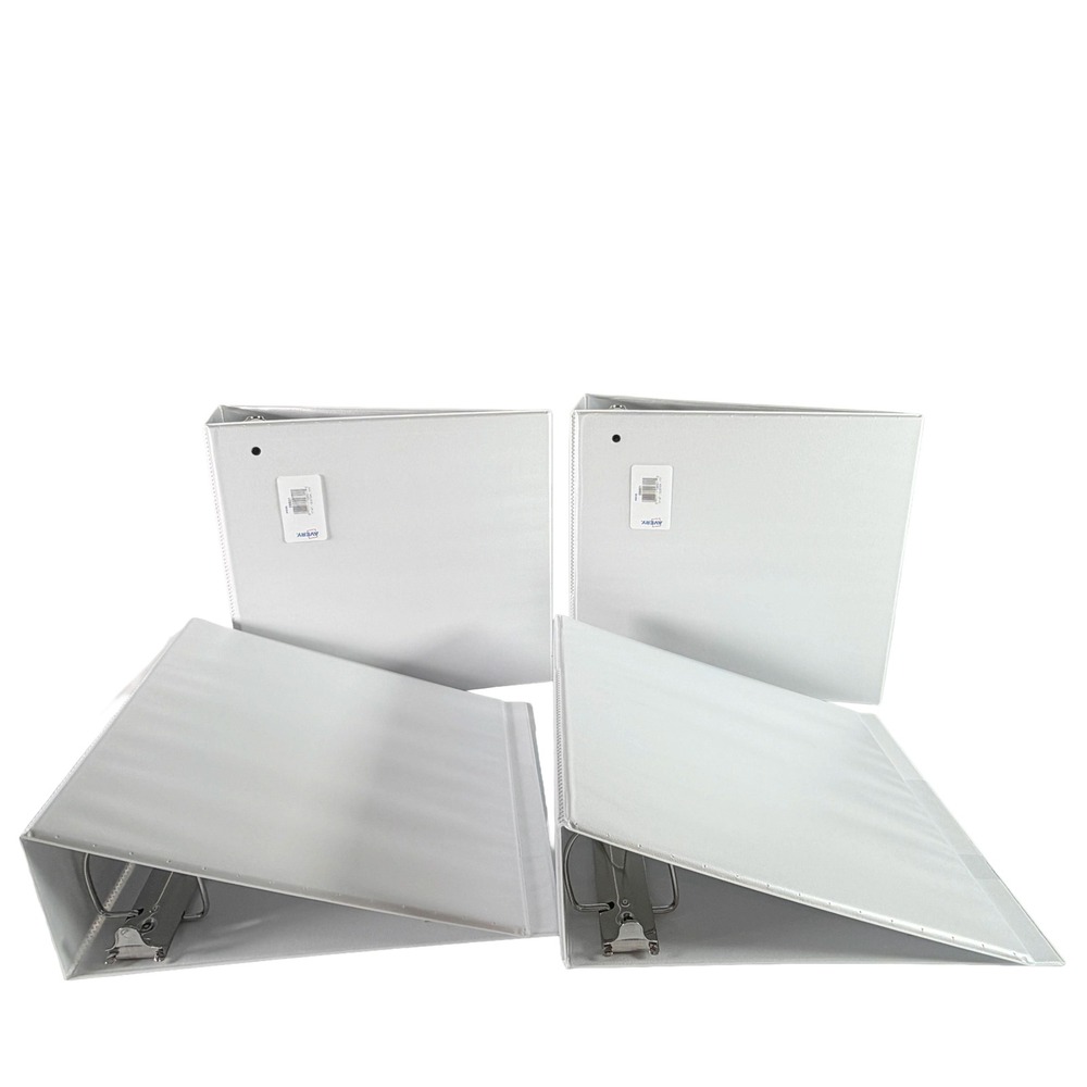 Avery 09801 Durable 3 Ring View Binder White 2 Inch Slant Ring Lot of 4 New